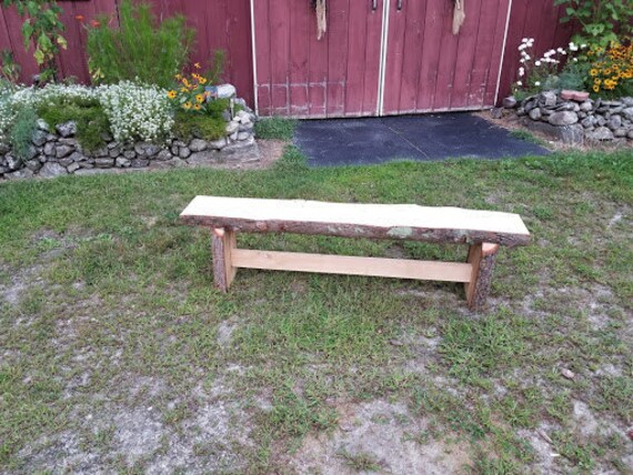 Hemlock Live Edge Log Bench Etsy