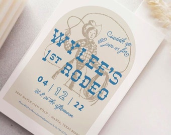 Personalized Cowboy Birthday Invitation (Instant Download)