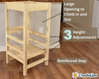 Toddler Tower, Kitchen helper, Montessori Furniture, Kids kitchen Little Sidekick learning stool