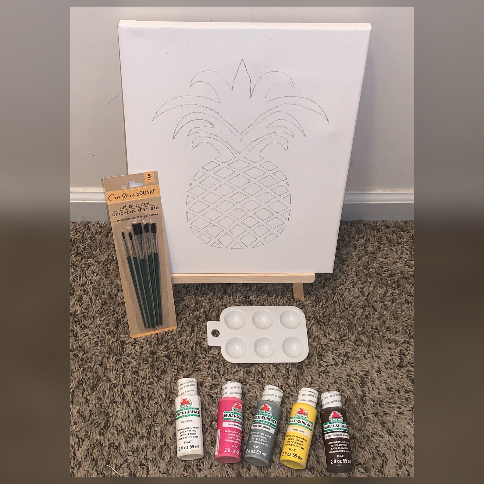 Sip and Paint Kit Pineapple Etsy