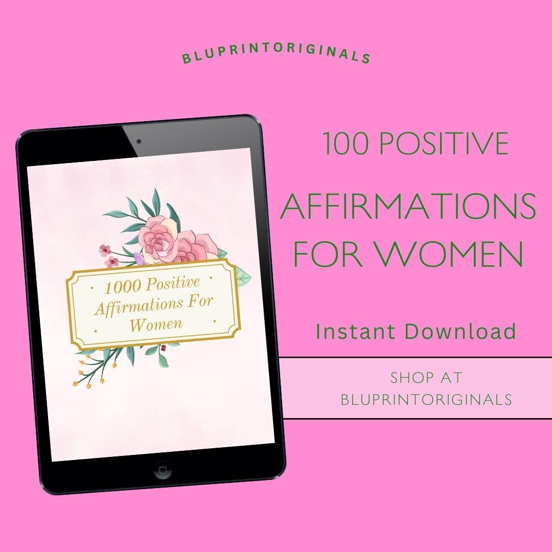 100 Positive Affirmations for Women | Digital Ebook With MMR + PLR ...