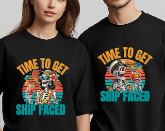Es hora de ponerse cara de barco PNG / Divertido esqueleto de crucero PNG / Diseño de sublimación de vacaciones tropicales