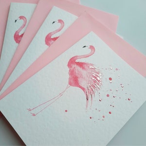 Hand foiled Flamingo card