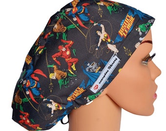 Anesthesia Cartoon TV 80s 90s Surgical Scrub Cap Made with Marvel Wonder Woman Superhero Fabric OR  Hat Bonnet Dental Accessoires Hoeden & petten Helmen Motorhelmen Vet Doctors Nurses 
