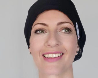 Solid Total Black Satin Lined Scrub Cap Custom Name Scrub Caps For Women Nurse Euro Surgical Cap Adjustable Scrub Hats Gift For Doctor.