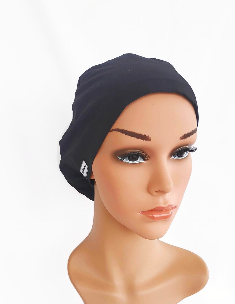Black Scrub Caps For Women Surgical Cap Women Euro Scrub Etsy
