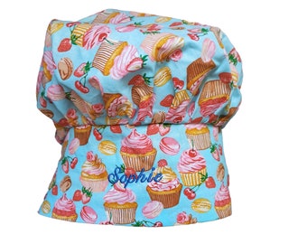 Chapeau de chef personnalisé avec broderie de nom Baker, cadeau de chapeau de cuisinier pour maman et fille.