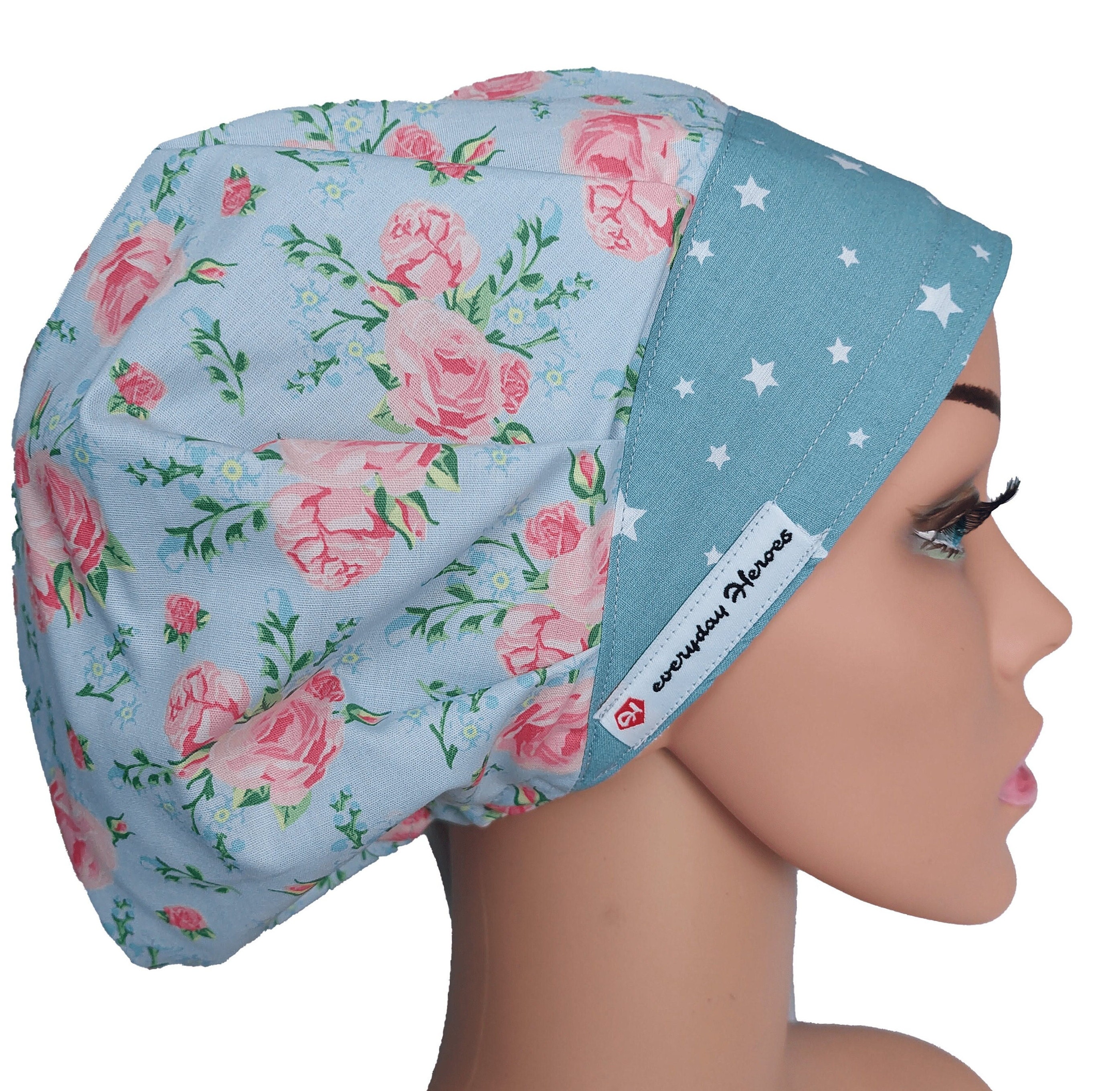 Romantic Bouffant Scrub Hat Floral 
