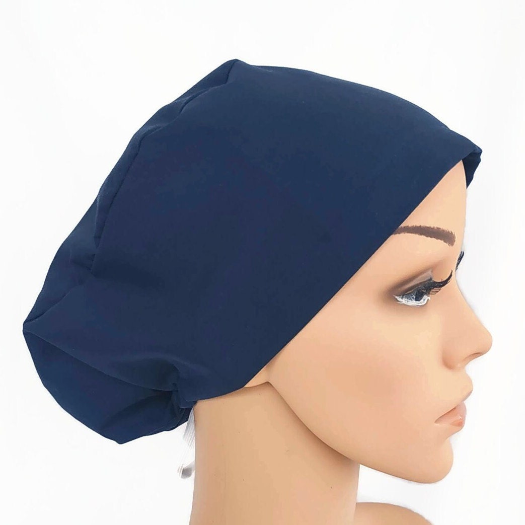 Solid Blue Scrub Cap Surgical Cap Satin 