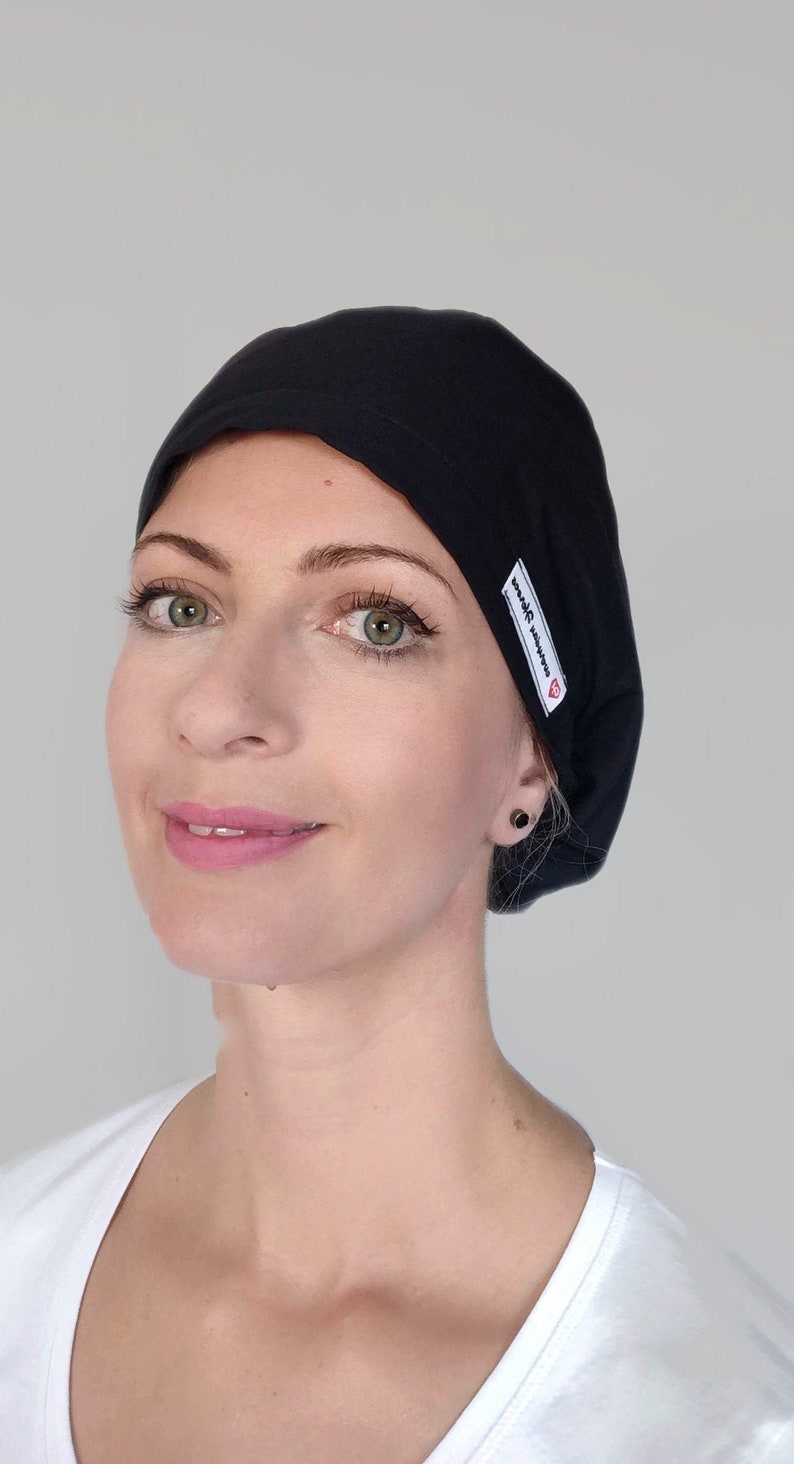 Scrub Caps for Women Black Satin Lined Scrub Cap Surgical Etsy