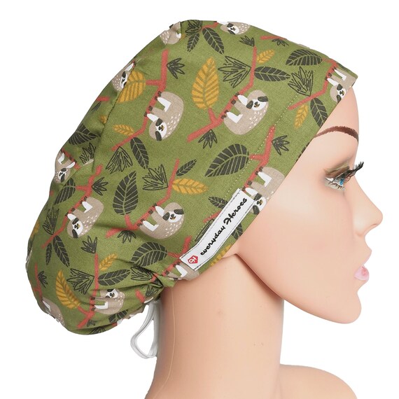 Sloth Scrub Cap for Women Surgical Cap 