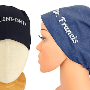 Custom Scrub Caps For Women, Satin Lined Scrub Cap Euro, Scrub Hats with Name Embroidery Personalization, Surgical Cap For Nurses Doctors .