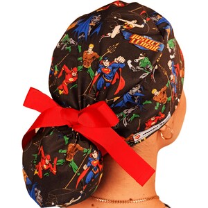 Scrub Caps Women Ponytail Scrubcaps Anime Ponytail Hat With Heroes From Movie Nurse Hat WIth Name Embroidery  Custom Doctor Gift Surgical