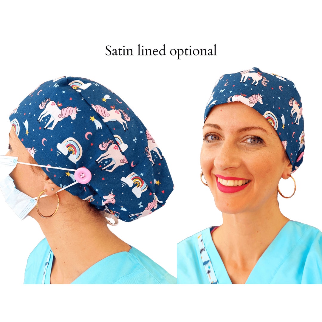 Unicorns Scrub Caps Surgical Caps Nurse Cap Satin Lined Etsy
