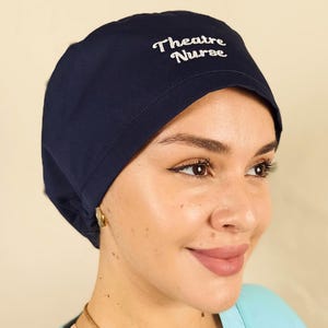 Personalized Scrub Hat Custom Scrub Cap Satin Lined Surgical Cap Women Euro Gift For Nurse Doctors Name Embroidery on Anatomy OR Cap