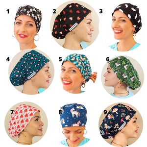 45 gorros de exfoliación para mujer, gorros quirúrgicos, forrados de satén, gorros de exfoliación europeos, gorro de enfermera, gorro dental, el nombre personalizado es opcional y adicional.