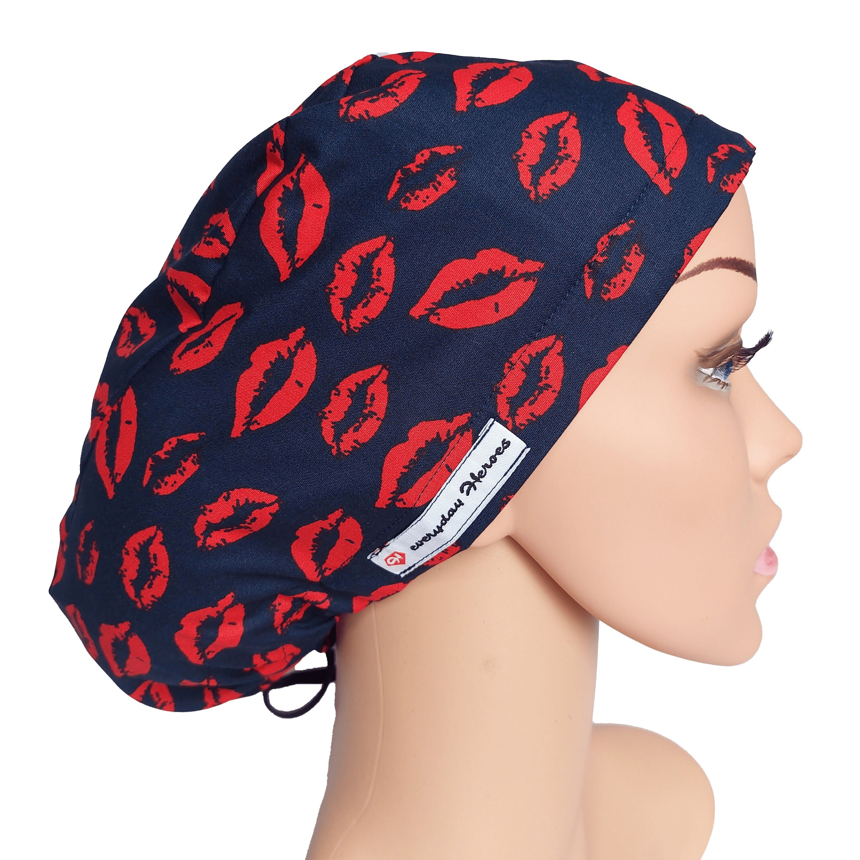 Scrub Cap Red Kisses Surgical Cap Women 