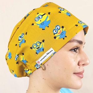 Scrubmuts voor kinderen Cartoon anime scrubmuts Euro aangepaste naam Gepersonaliseerde operatiemuts voor vrouwen Chirurg verpleegster cap in OK grappig cadeau arts