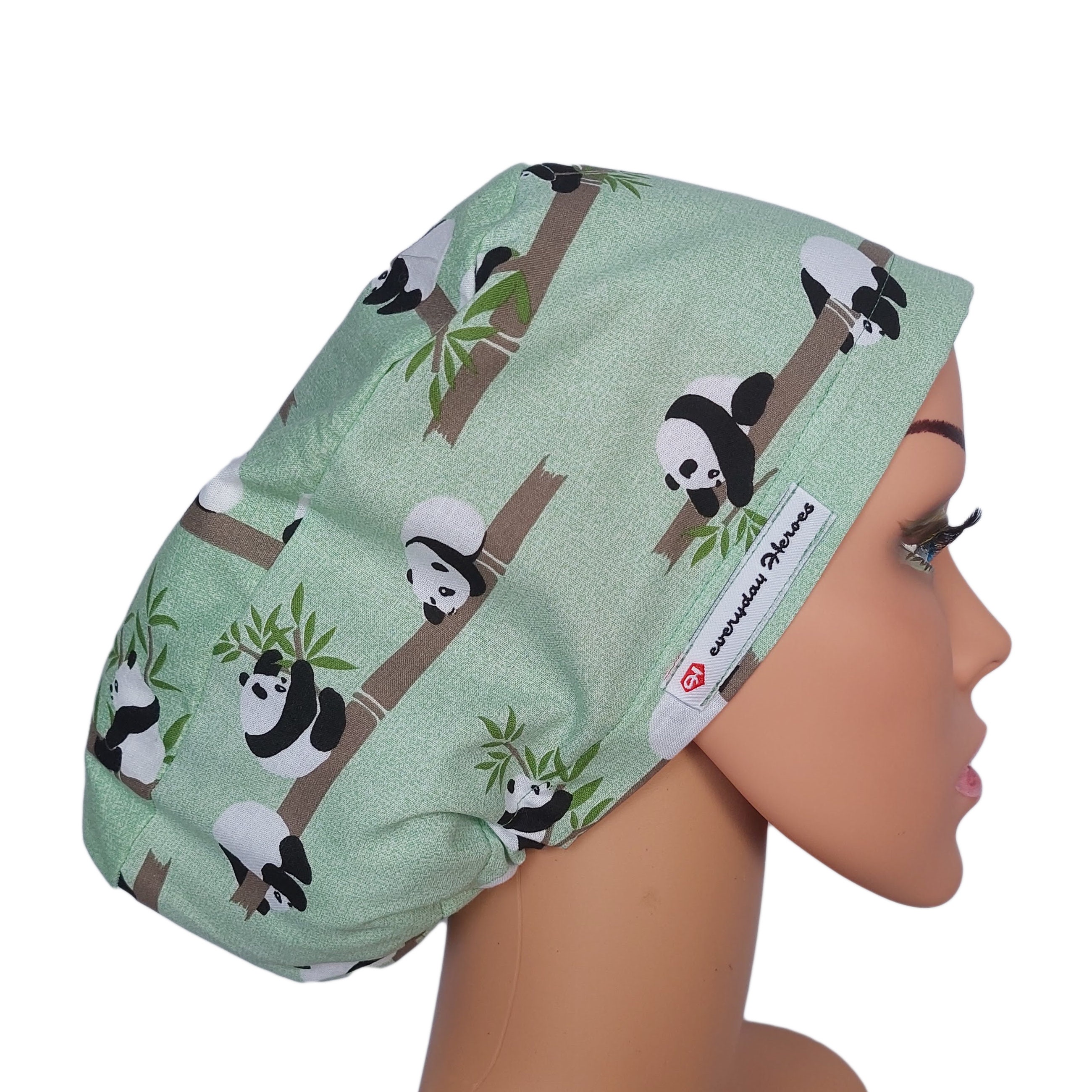 Panda Scrub Cap Satin Lined Scrub Cap 