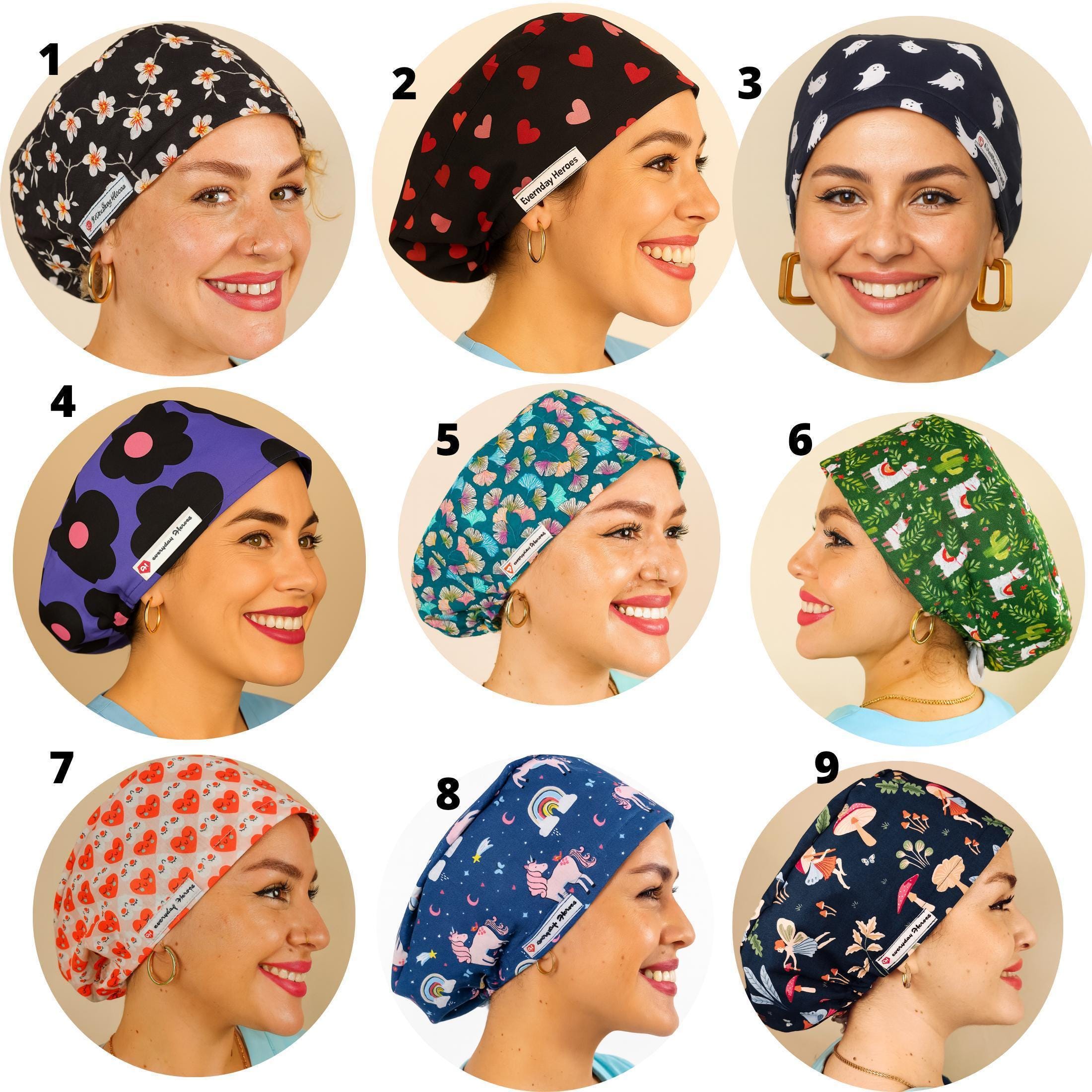 Bundle of 5 Scrub Hats – Fun, Whimsical Prints! ?‍⚕️
✨ Five A Day Scrub Cap | Dr. Woof Apparel main image 3