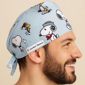 Grappige chirurgenmuts voor heren Cartoon scrubmutsen Stripfiguren Aangepaste scrubmuts met naam Artsen gepersonaliseerd cadeau Chirurgische pet met naam.