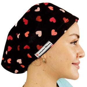 Anatomy Scrub Cap Hearts Surgeon Scrub Hat Satin Lined Custom Scrub Cap For Women Euro Name Personalized Surgical Cap Gift For Nurse in OR