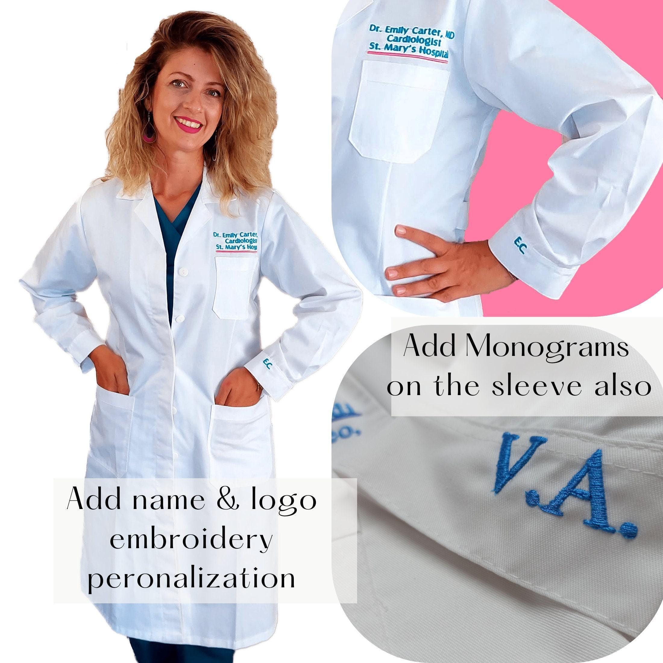Custom Personalized Embroidered Lab Coat Doctor Women Men Custom Personalized Embroidered Lab Coat Doctor Women Men