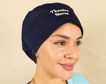 Personalized Scrub Hat Custom Scrub Cap Satin Lined Surgical Cap Women Euro Gift For Nurse Doctors Name Embroidery on Anatomy OR Cap