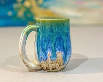 10 oz. Handmade Beachy Ocean Mug