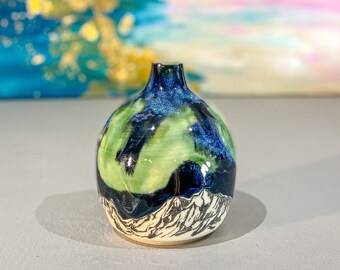 Northern Lights Ceramic Bud Vase