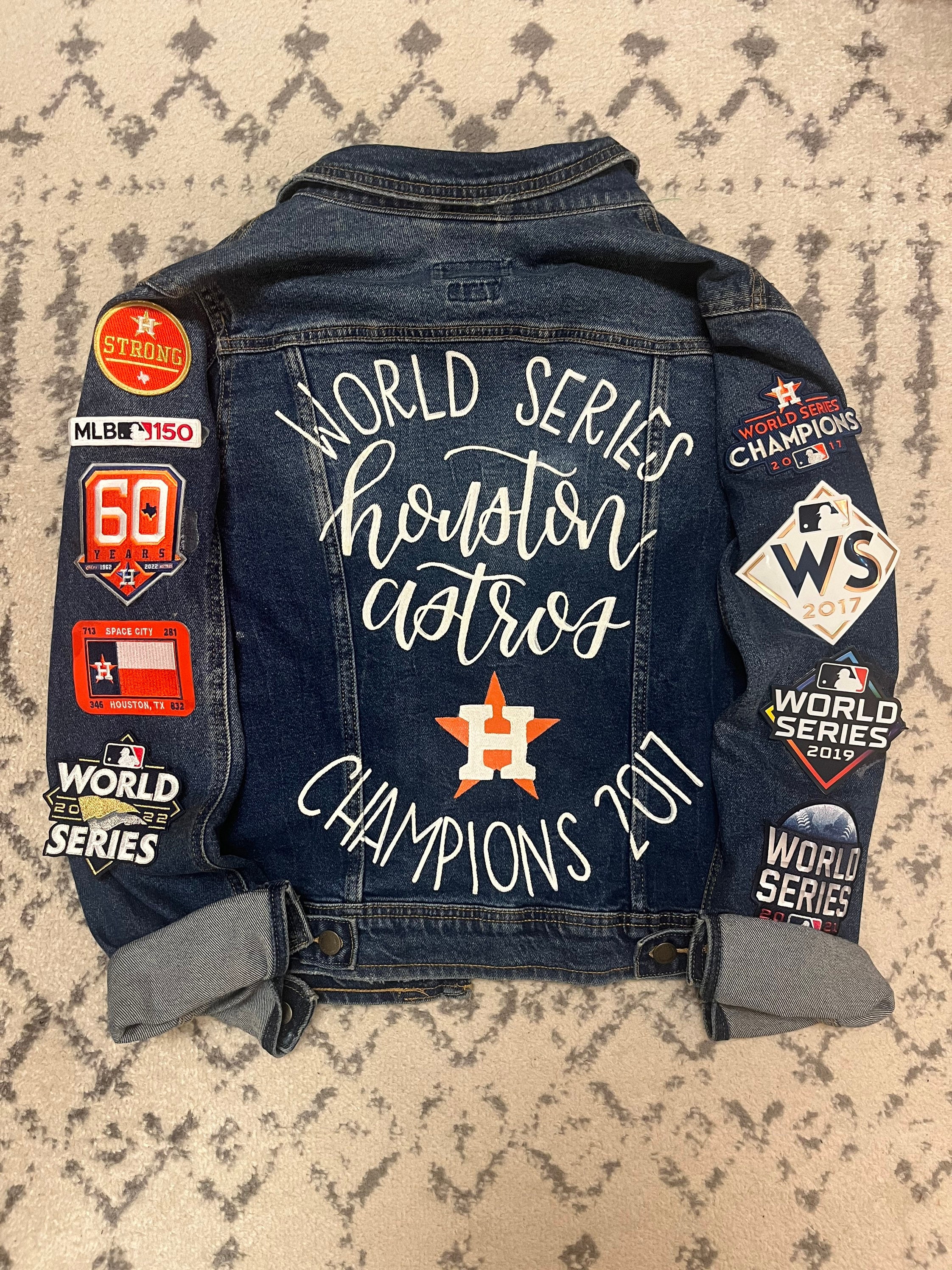 astros jean jacket with patches｜TikTok Search