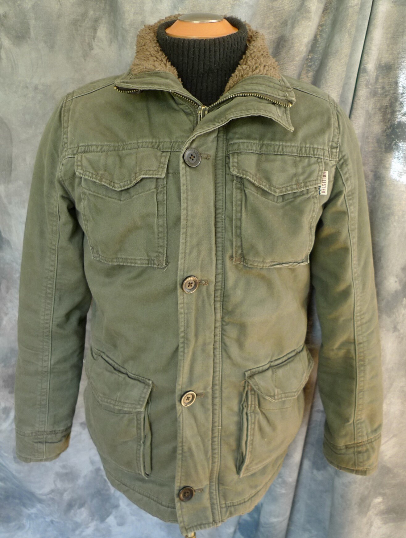VINTAGE Hollister Military Style Tactical FIELD Jacket Coat Quilted