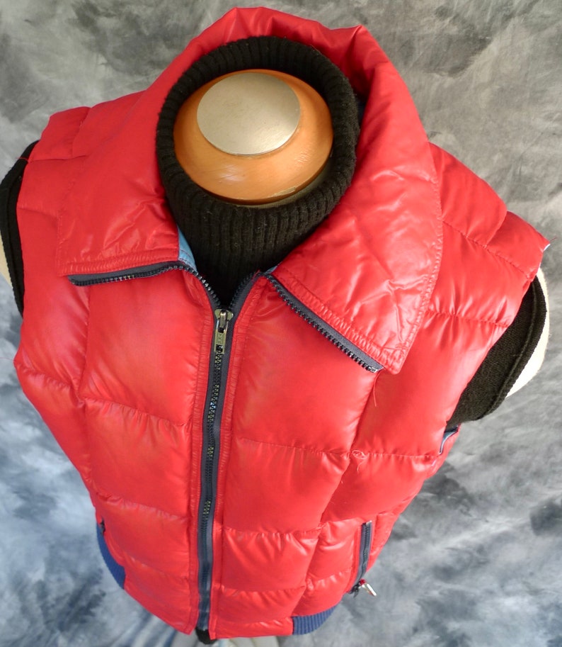 DOWN Filled Men's Vintage PUFFER Vest Red David S Reid Etsy