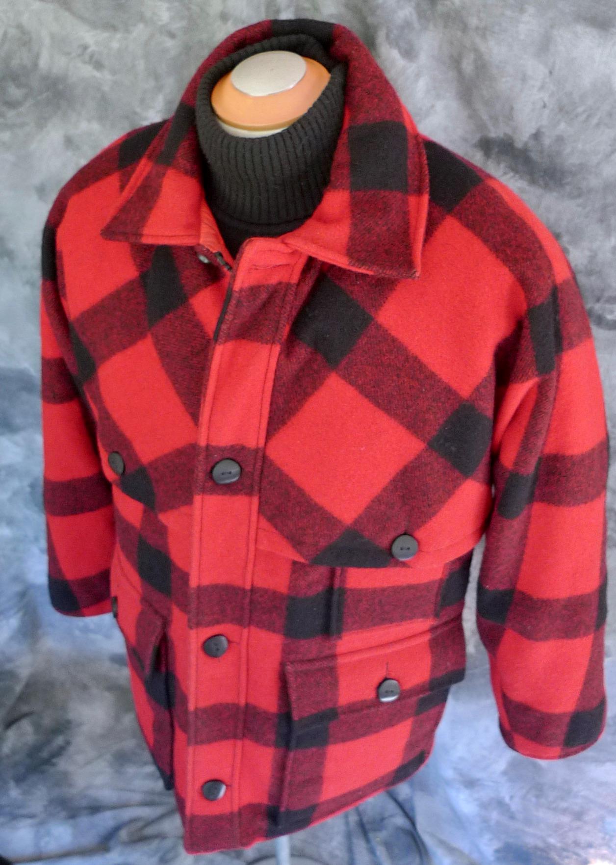 WOOL and GOOSE DOWN! Eddie Bauer Goose Down under THiCK PLAiD Wool Coat  Jacket Outfitter MACKiNAW Warm and Lightweight!