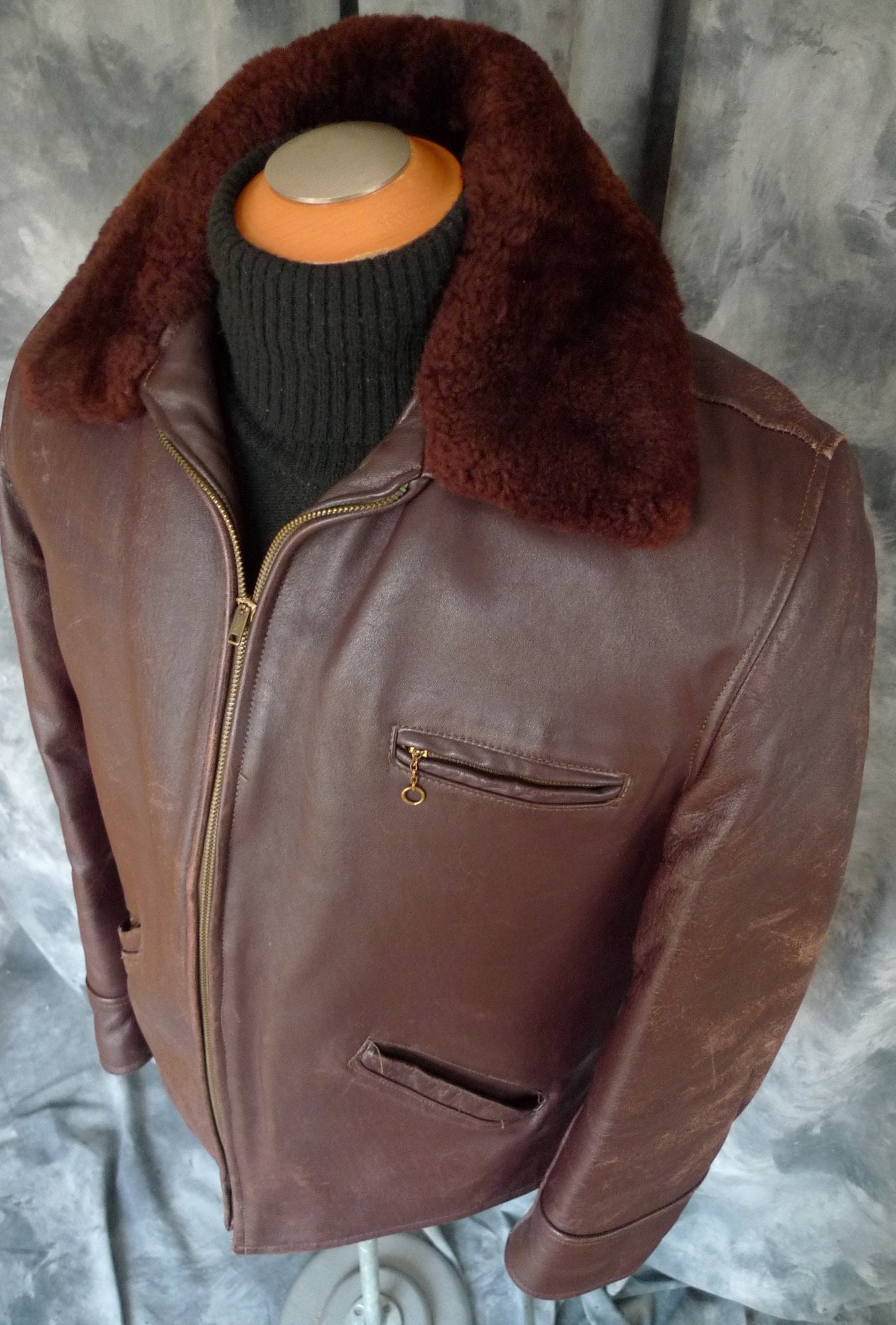 leather jacket with sheepskin lining