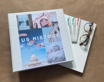 US History Collage Binder Cover | Aesthetic School Supplies