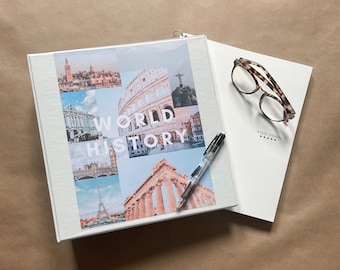World History Collage Binder Cover | Aesthetic School Supplies