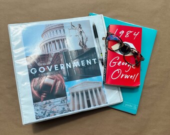 Government Collage Binder Cover | Aesthetic School Supplies