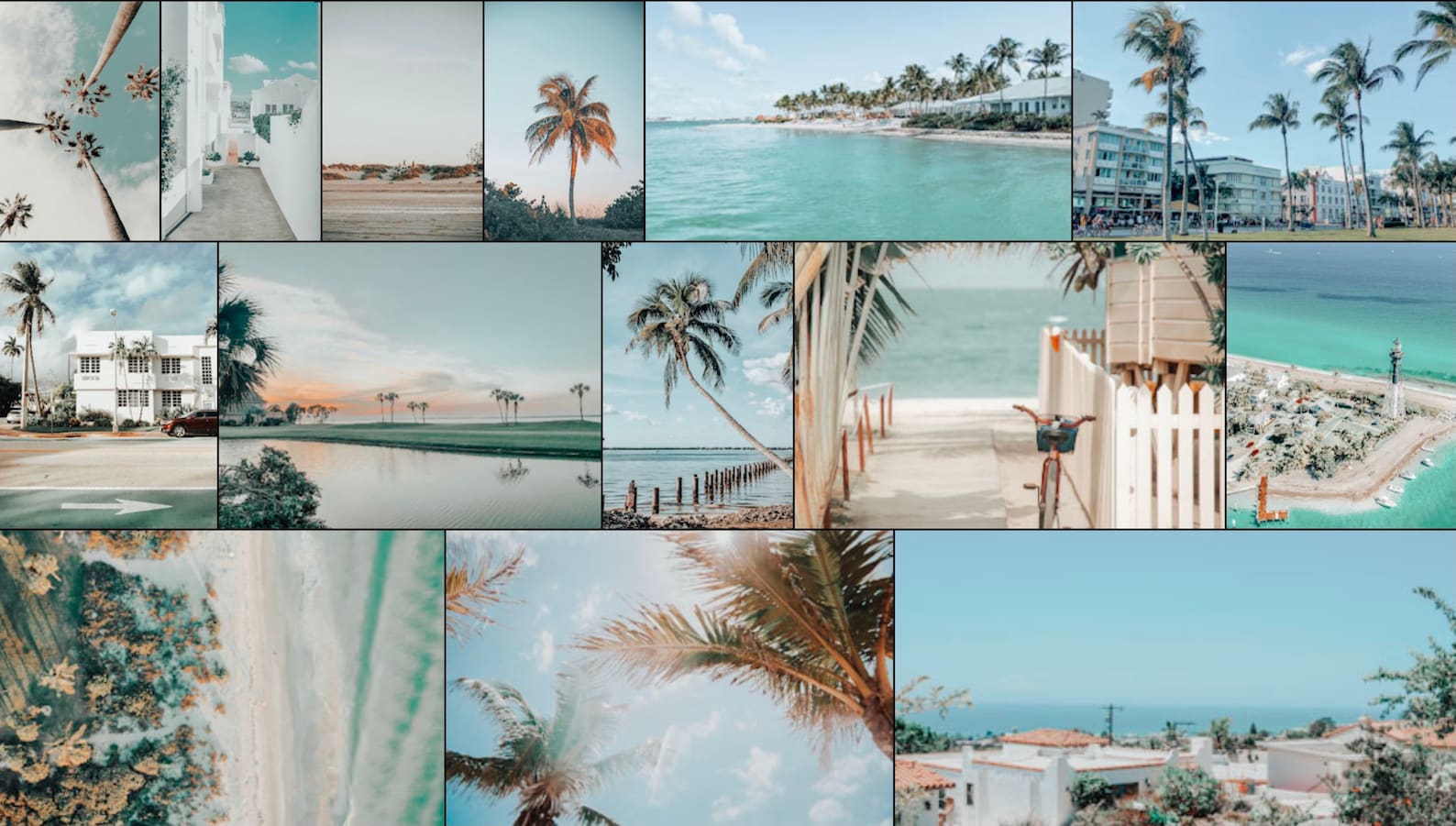 Beach Aesthetic Photo Collage Wall Kit Digital Download Etsy Canada