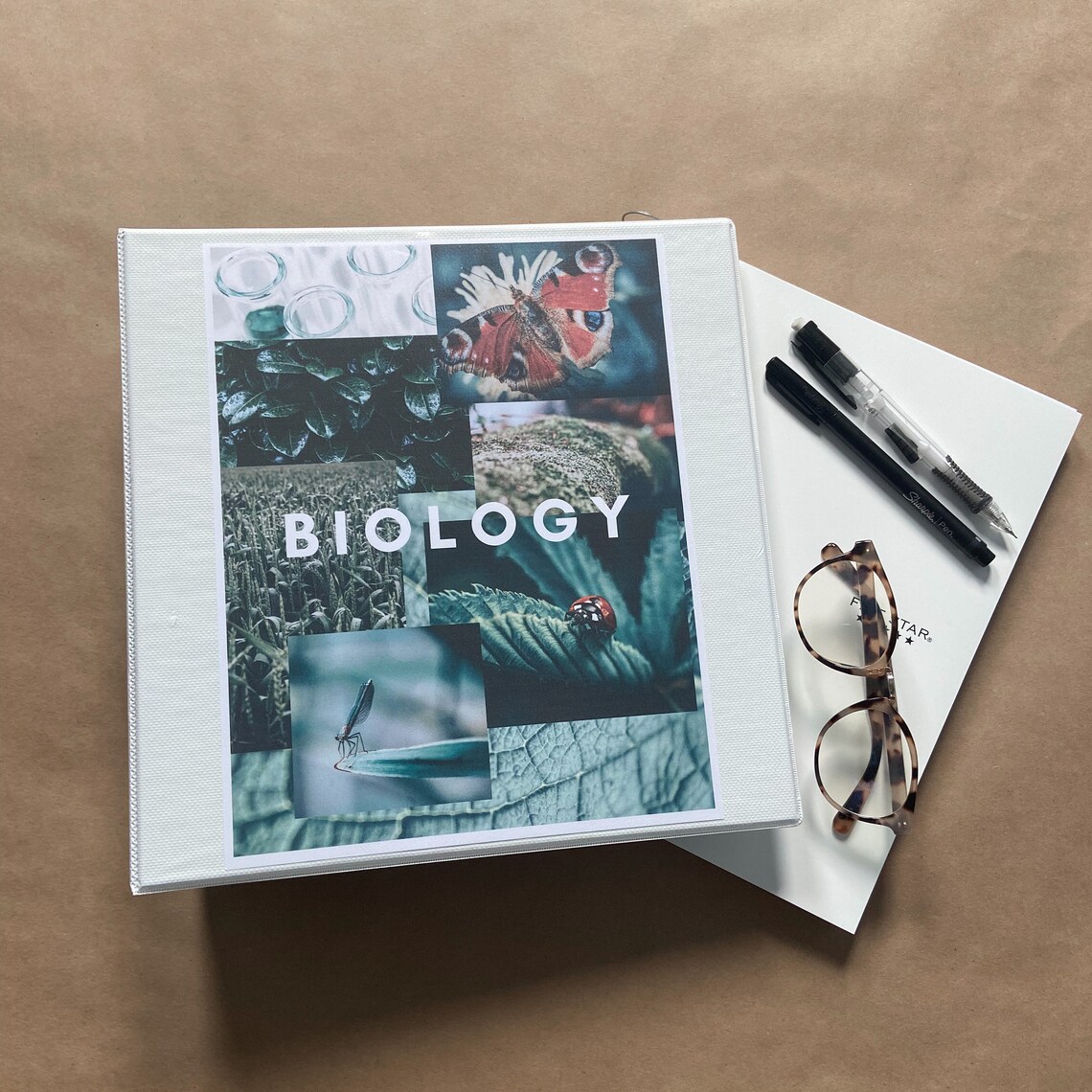 Biology Collage Binder Cover Aesthetic School Supplies Etsy