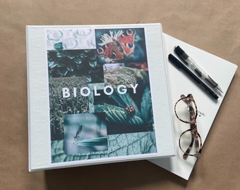 Biology Collage Binder Cover | Aesthetic School Supplies