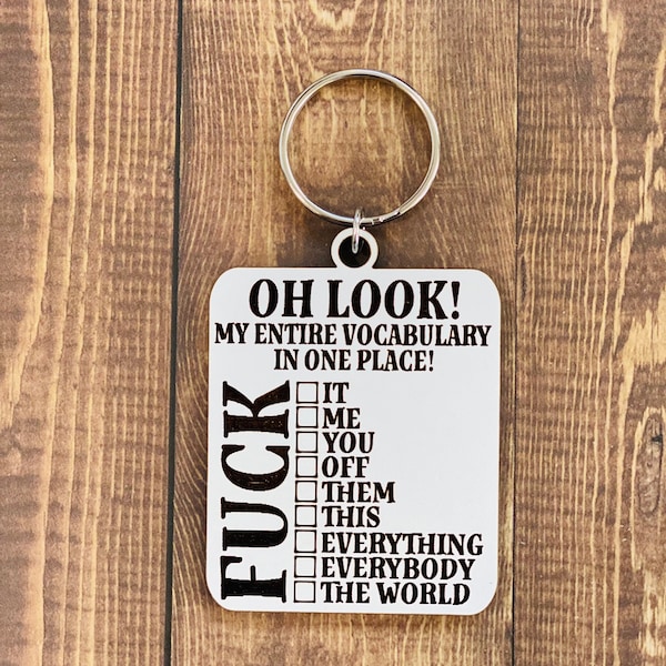 Fuck Keychain, Funny Gift, Adult Humor