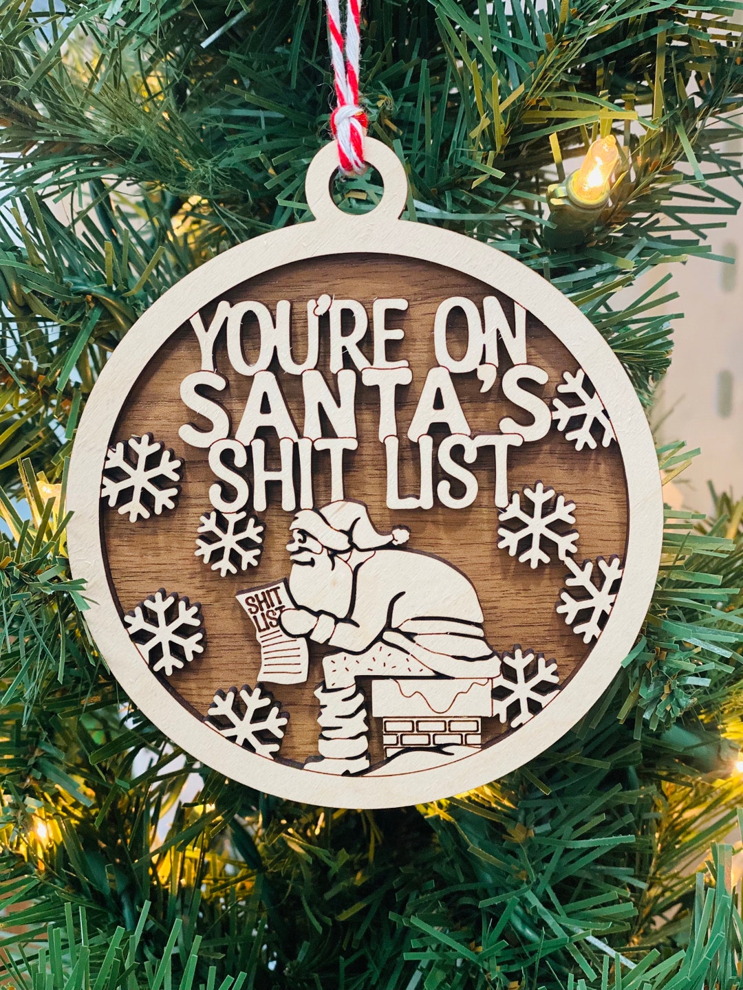 Santa Ornament Inappropriate Ornament Funny Gift Gag Gift Etsy