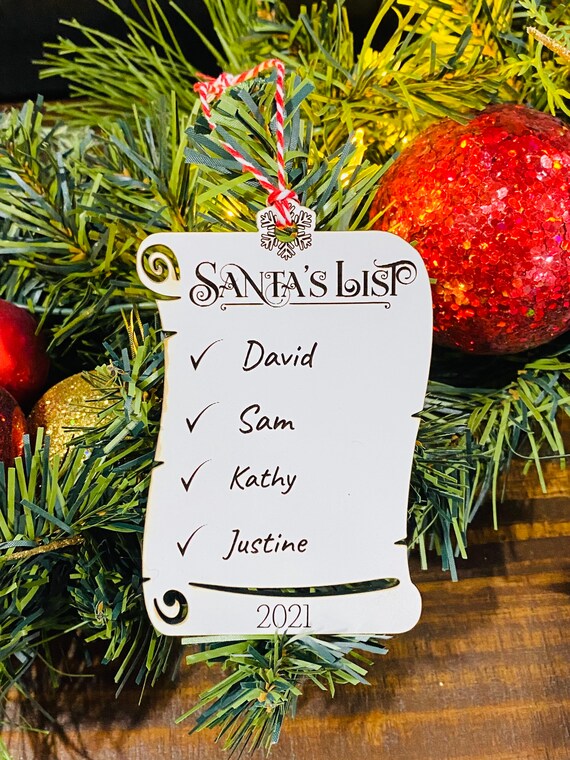 Personalized Santa List Christmas Ornament Children - Etsy Australia