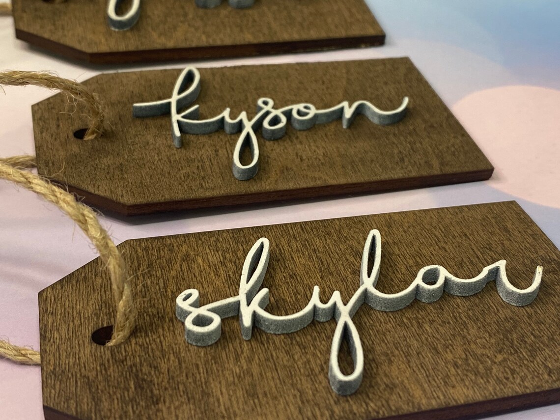 Wood Name Tag Gift Tags Personalized Wooden Name Tags for Etsy