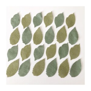 24 - 48 pack of felt leaves / greenery / moss and fern leaf / diy mobile pieces / two tone green