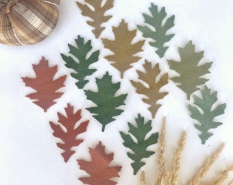 12 to 48 pack of felt FALL leaves / greenery accents / pumpkin decor /  wreath DIY / rust green bronze