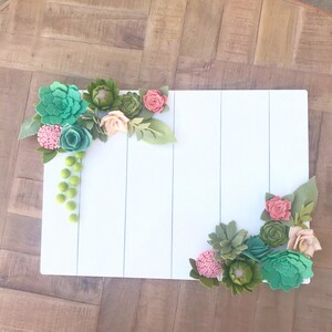 Succulent Set, 21 piece, Vertical Garden, felt succulents, blush felt flowers, wreaths, signs, letters, diy home, wedding, baby shower, gift imagen 8