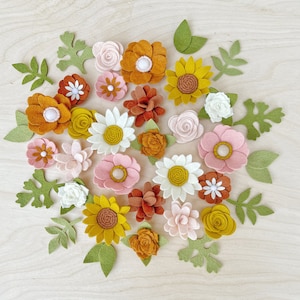 Handmade Felt Flowers: Blush Spice, Boho Nursery Decor image 2