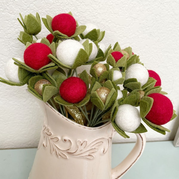 Red Flower Balls Etsy